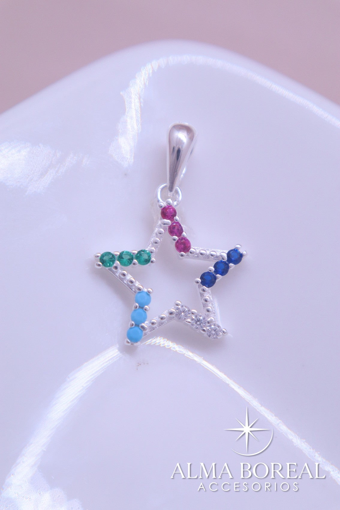 DIJE ESTRELLA ARCOÍRIS PLATA LEY 925