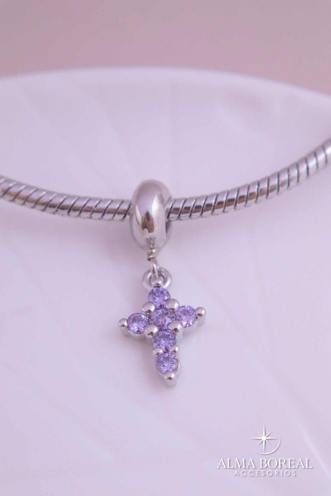 CHARMS CRUZ LAVANDA RODIO