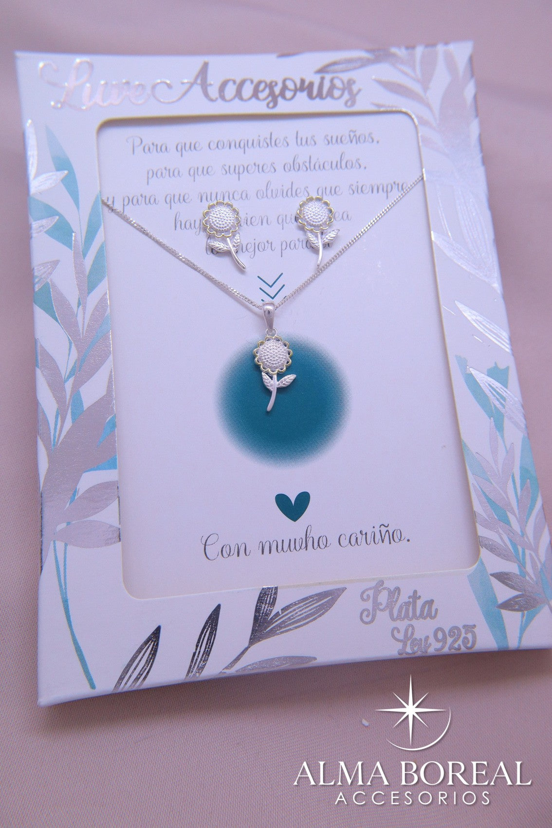 CONJUNTO GIRASOL PLATA LEY 925