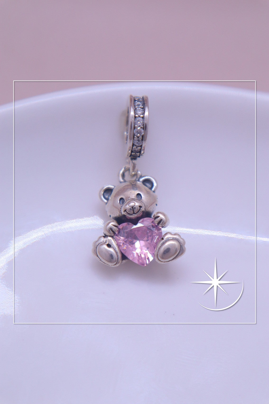 CHARMS OSITO ROSADO PLATA LEY 925