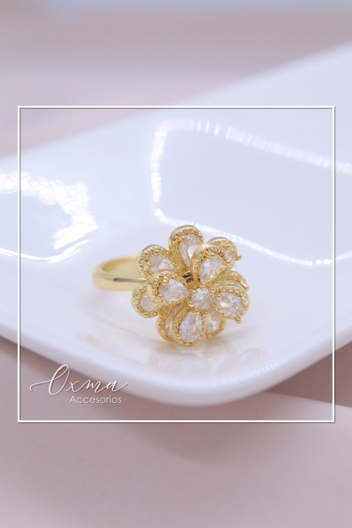 ANILLO FLOR DOBLE GIRATORIA