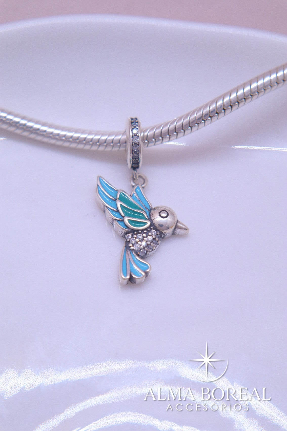 CHARMS PAJARO CELESTE PLATA LEY 925