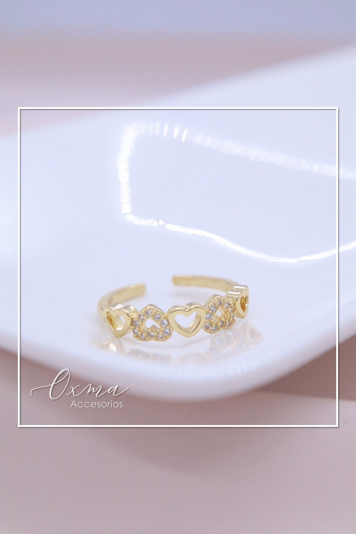 ANILLO CORAZONES CON CIRCONES