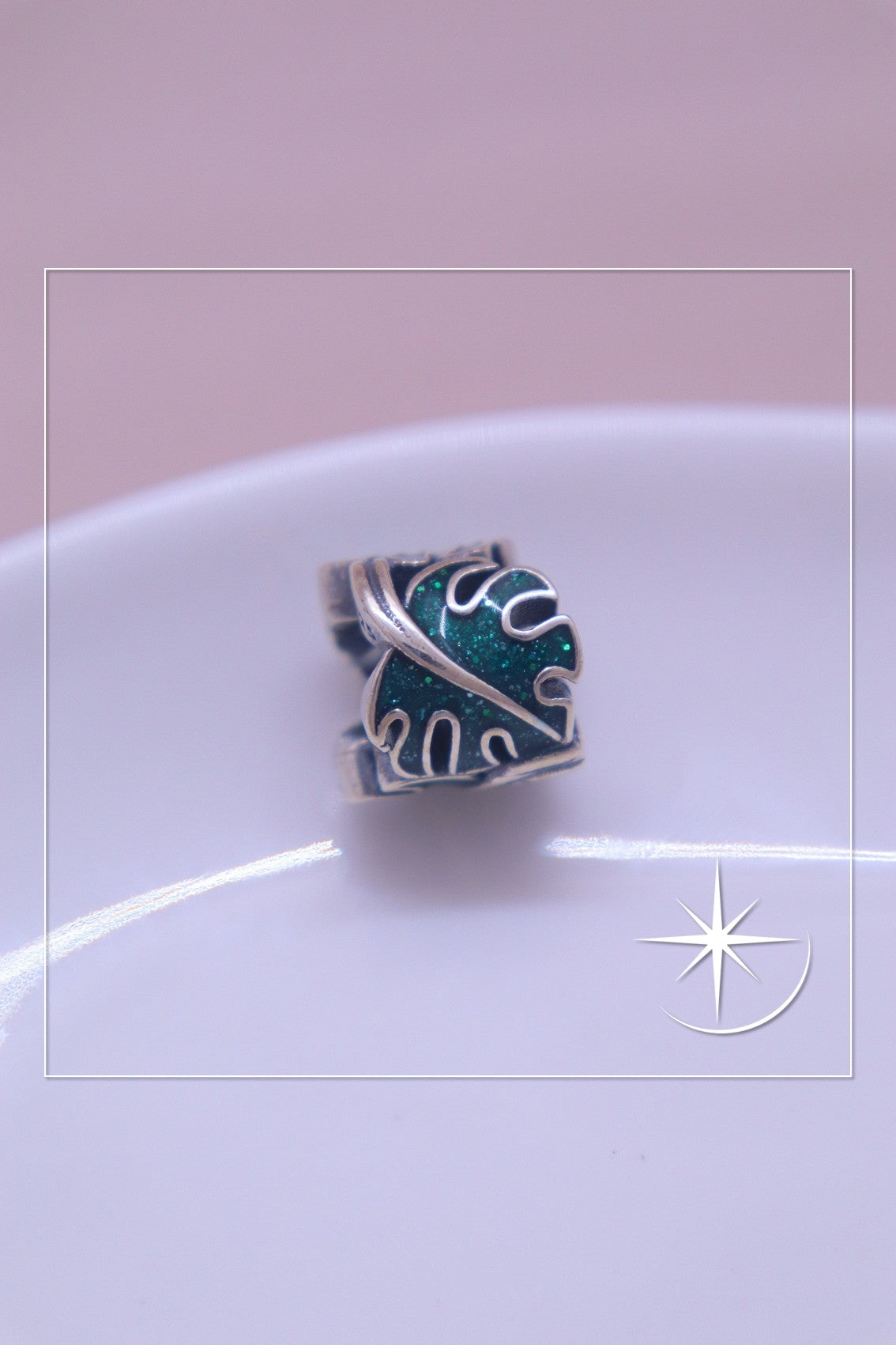 CHARMS HOJA TROPICAL PLATA LEY 925