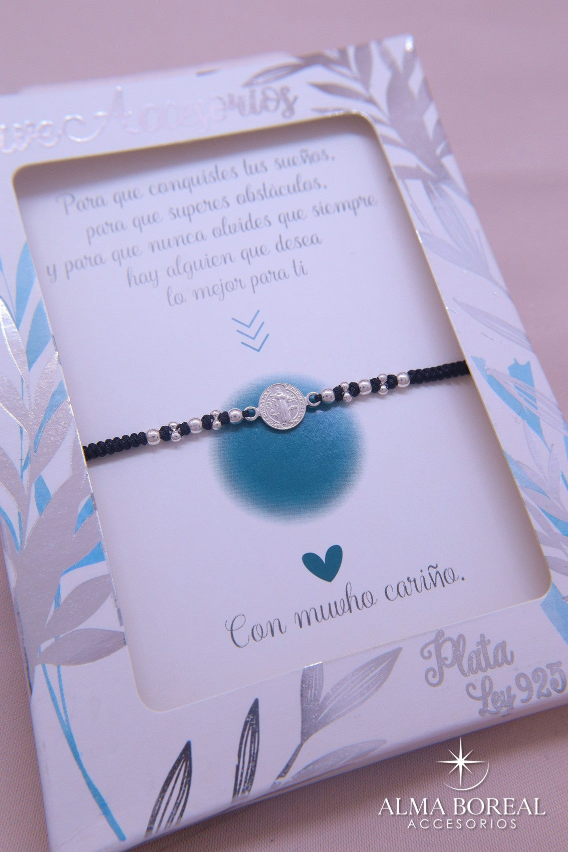 PULSERA SAN BENITO PROTECCION PLATA LEY 925