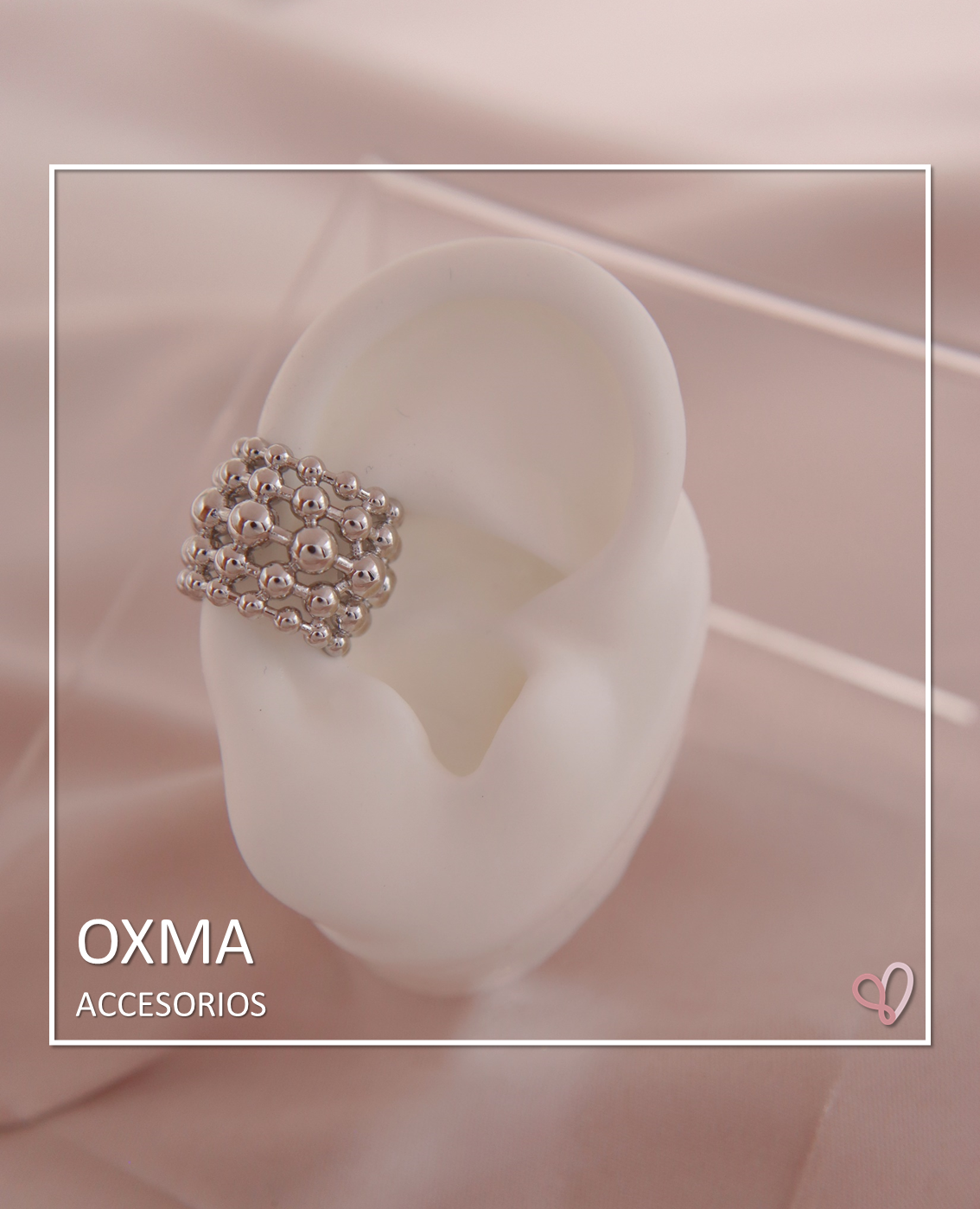 EARCUFF BOLITAS PLATEADO