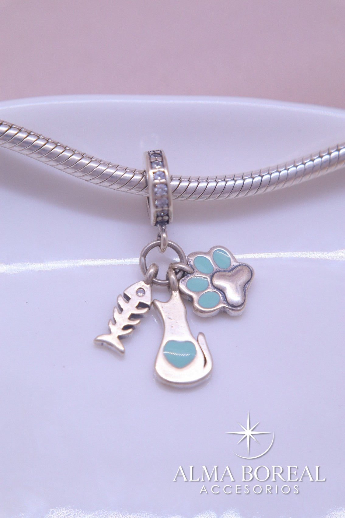 CHARMS PATA Y PEZ PLATA LEY 925