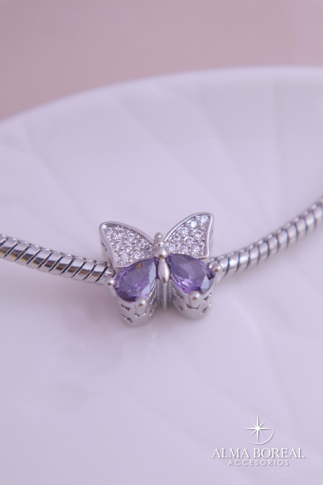 CHARMS MARIPOSA MORADA RODIO