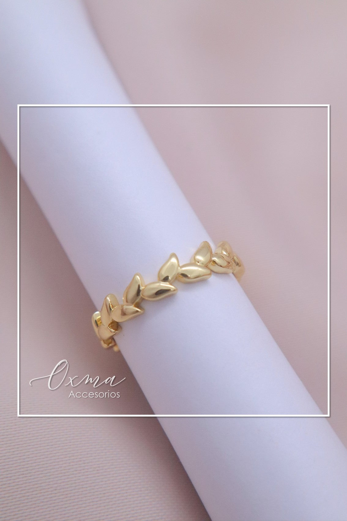 ANILLO HOJAS DORADO
