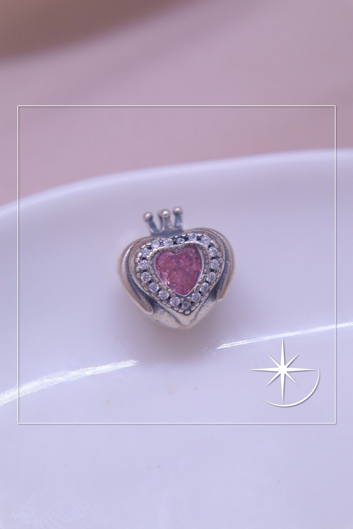 CHARMS TRONO ROSADO PLATA LEY 925