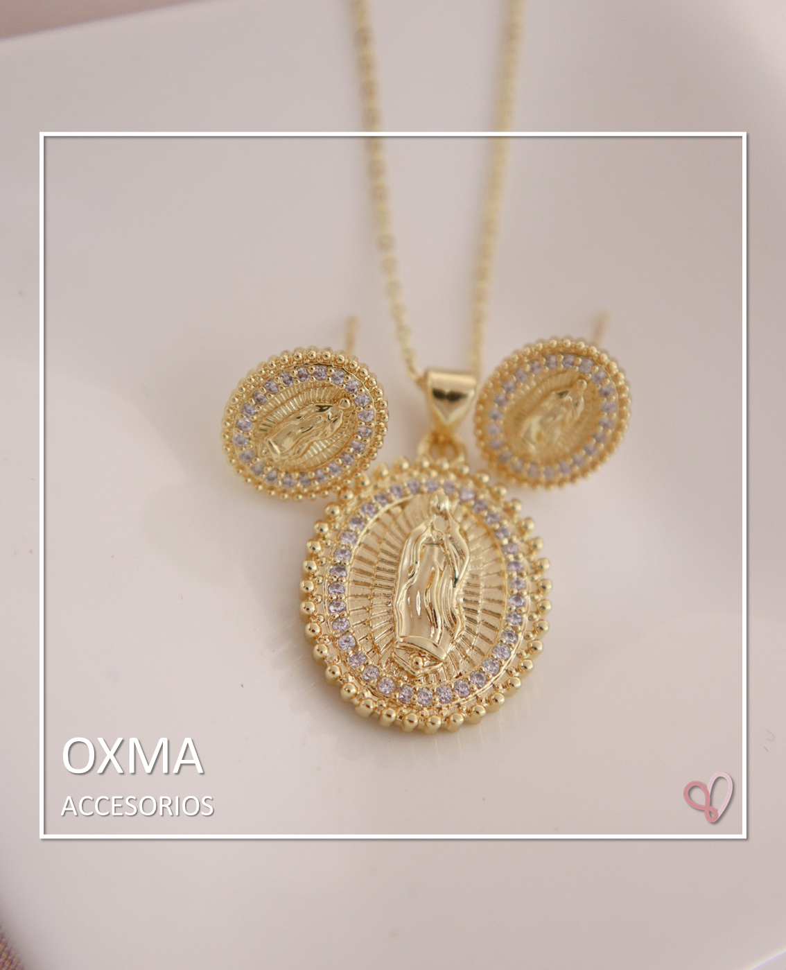 CONJUNTO VIRGEN GUADALUPE DORADA
