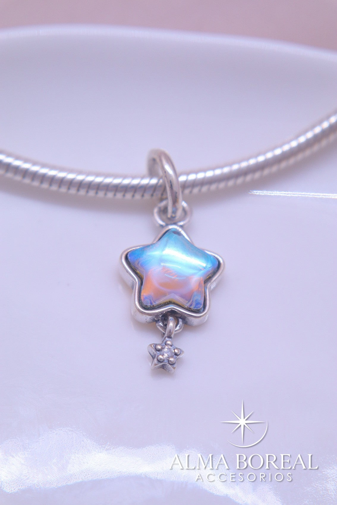CHARMS ESTRELLA CELESTE PLATA LEY 925