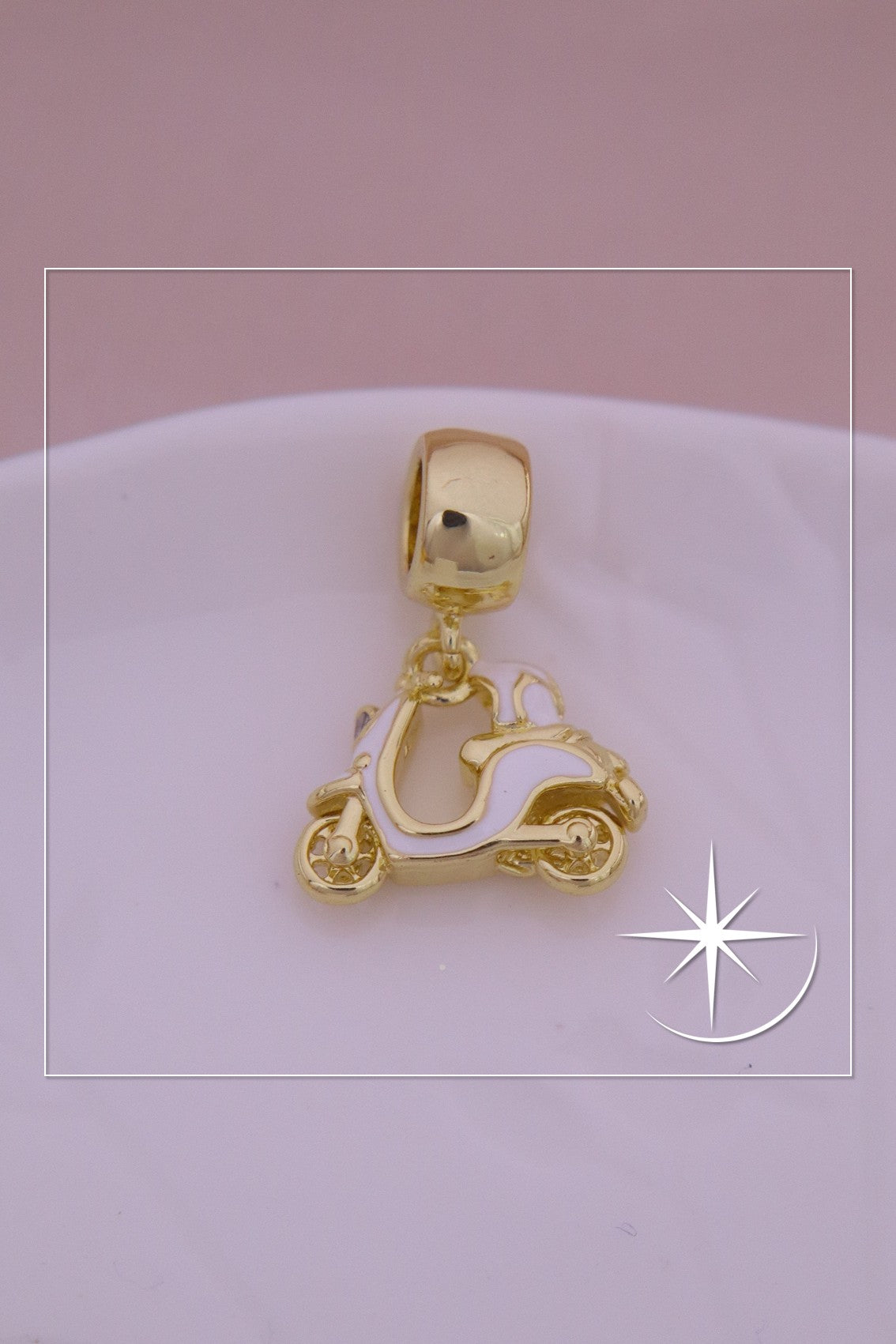 CHARMS MOTO DORADA RODIO