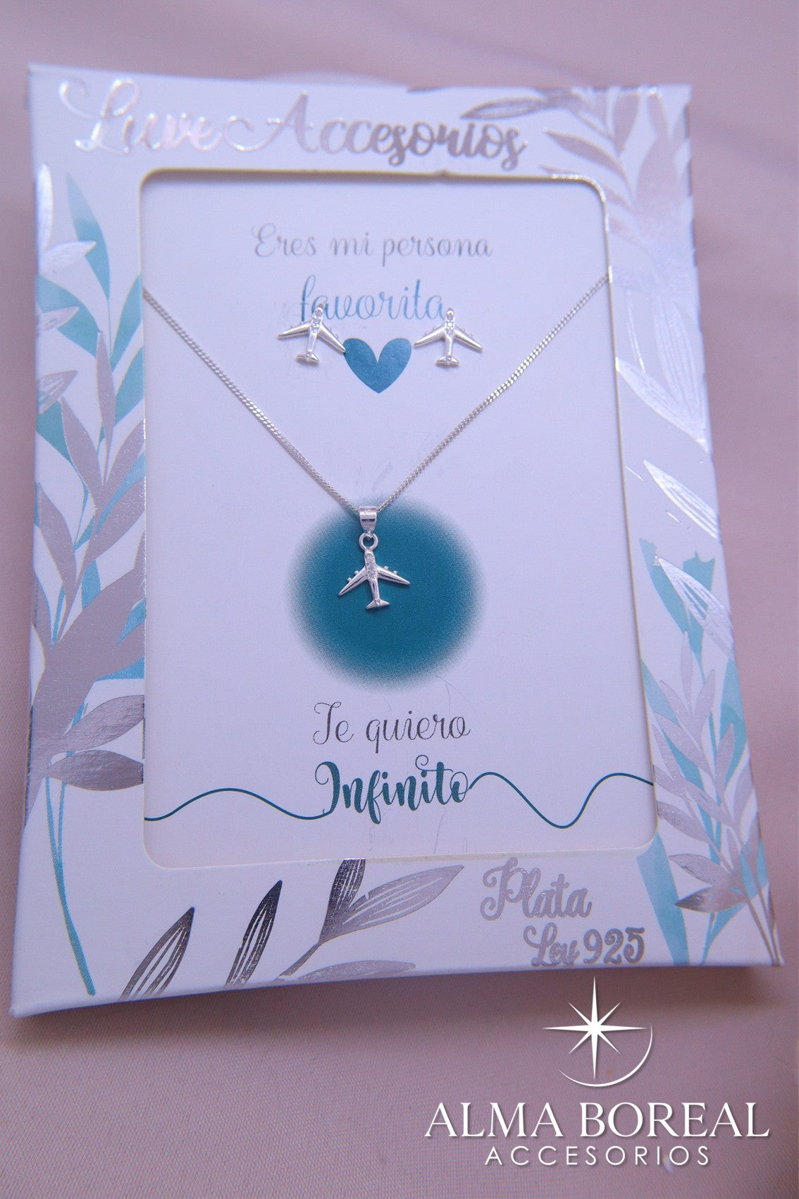 CONJUNTO AVIÓN VIAJERO PLATA LEY 925