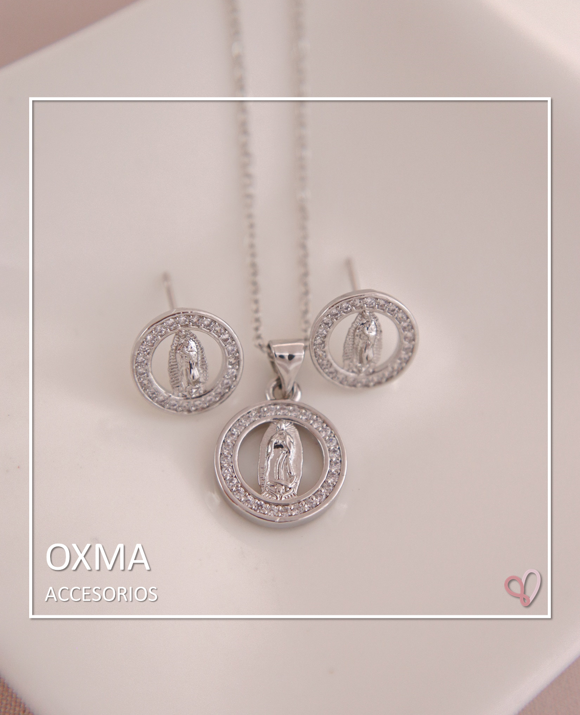 CONJUNTO VIRGEN GUADALUPE PLATEADO