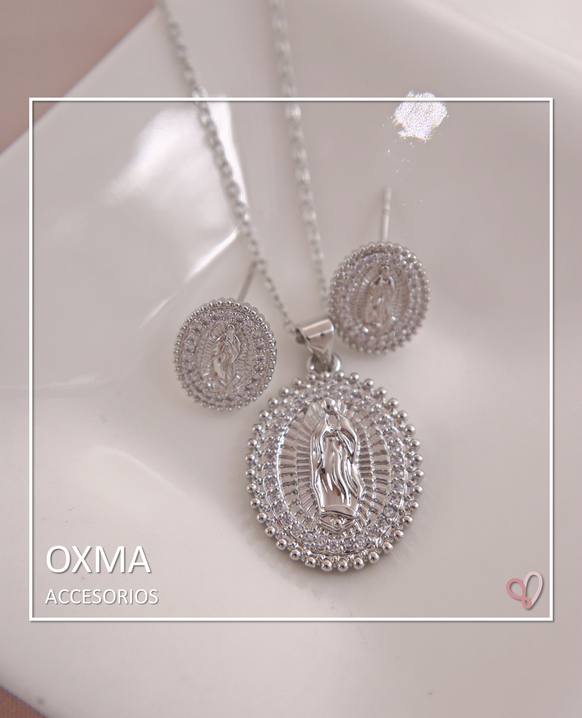 CONJUNTO VIRGEN GUADALUPE PLATEADO