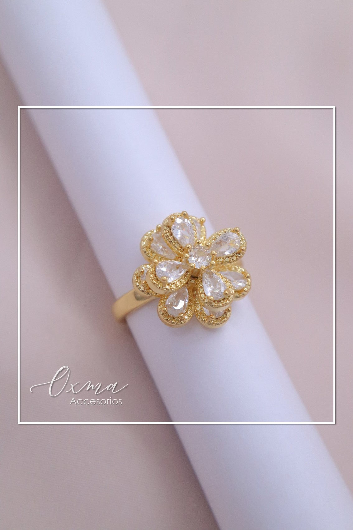 ANILLO FLOR DOBLE GIRATORIA