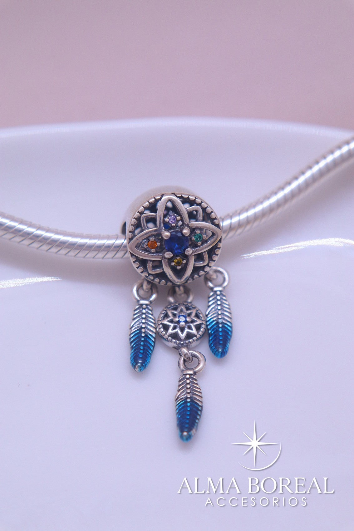 CHARMS ATRAPASUEÑOS AZUL PLATA LEY 925