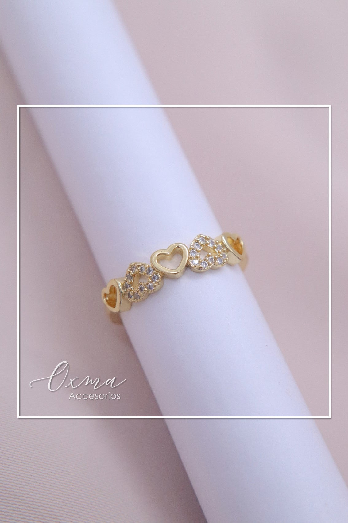ANILLO CORAZONES CON CIRCONES