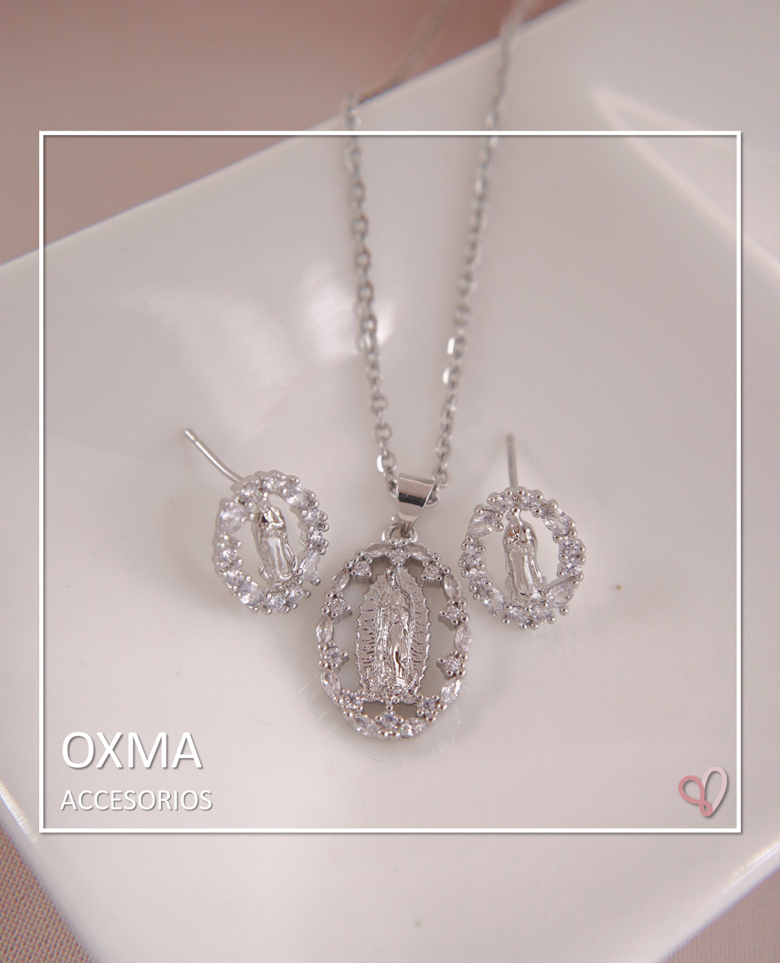 CONJUNTO VIRGEN GUADALUPE PLATEADO