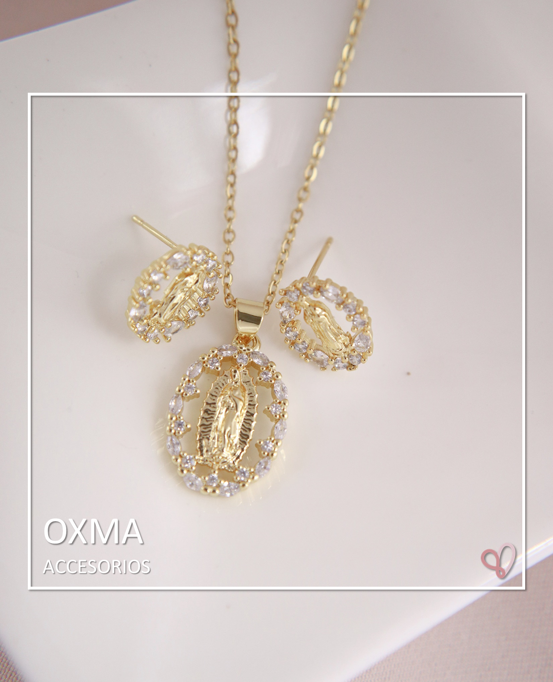 CONJUNTO VIRGEN GUADALUPE DORADA
