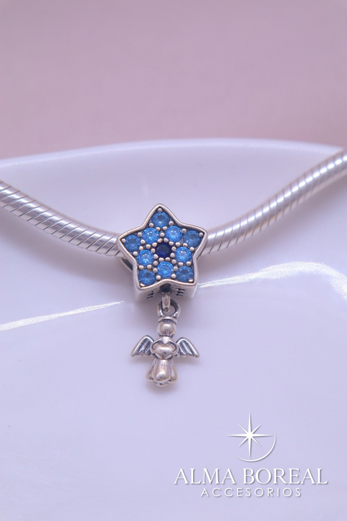 CHARMS ÁNGEL AZUL PLATA LEY 925