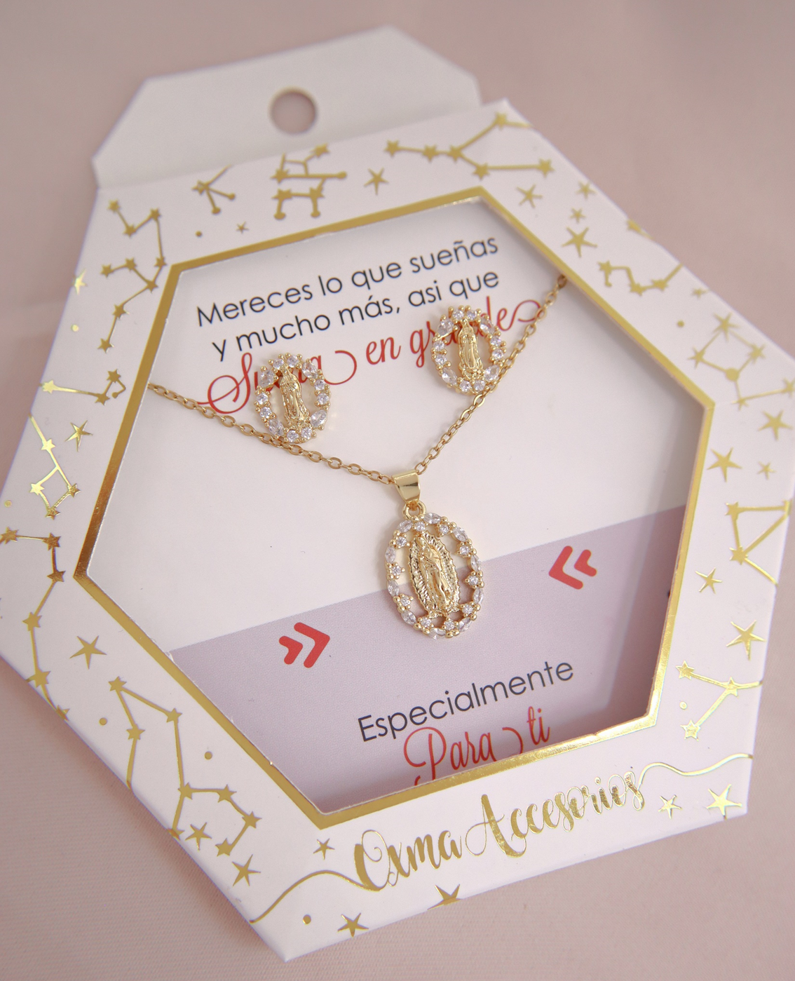 CONJUNTO VIRGEN GUADALUPE DORADA