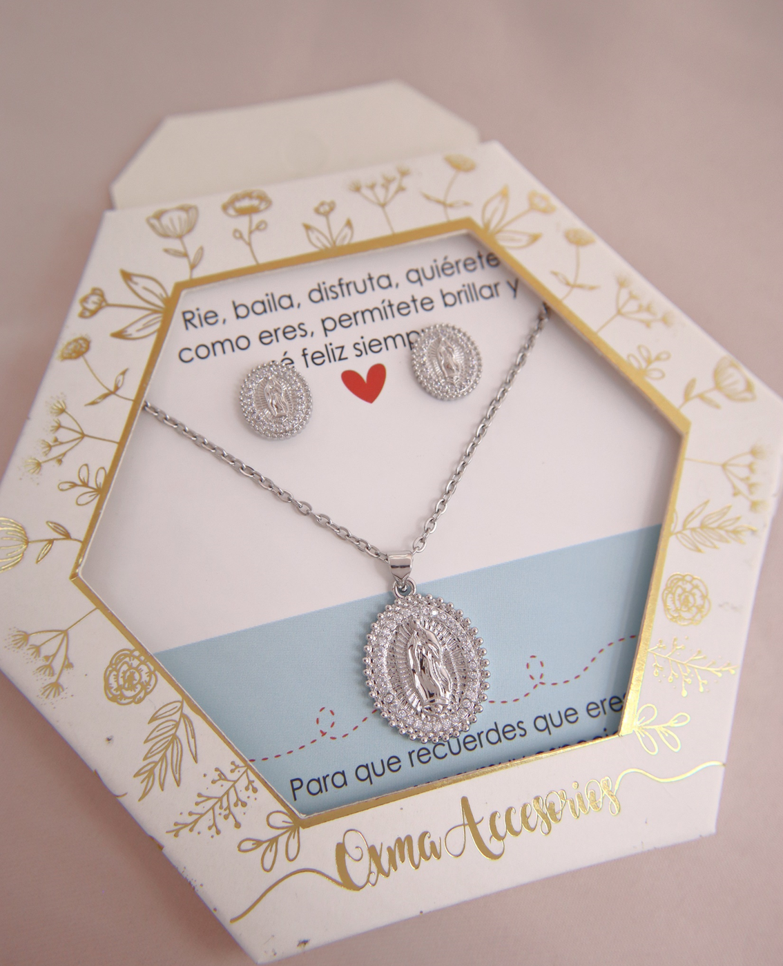 CONJUNTO VIRGEN GUADALUPE PLATEADO