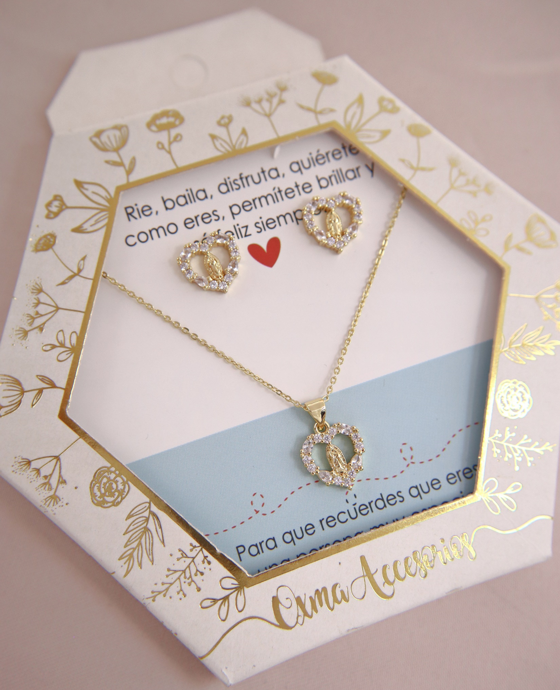 CONJUNTO VIRGEN GUADALUPE DORADA