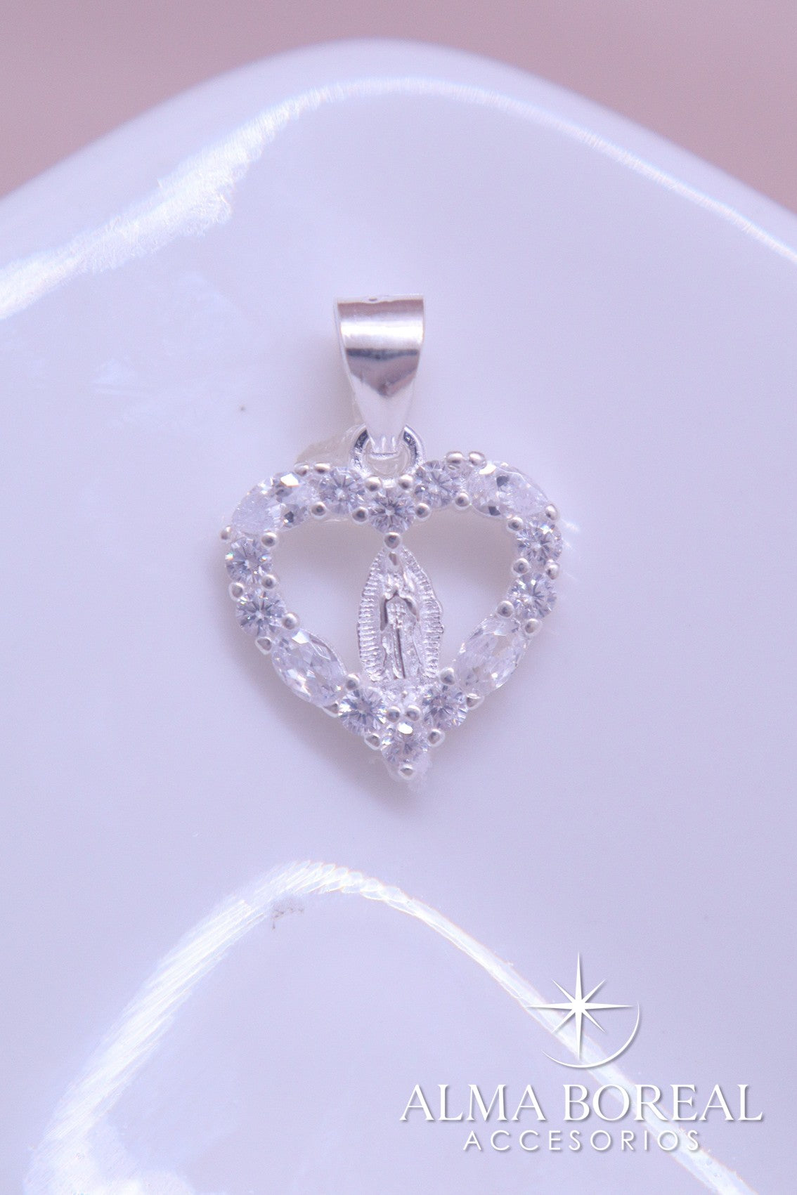 DIJE CORAZON DE FE PLATA LEY 925