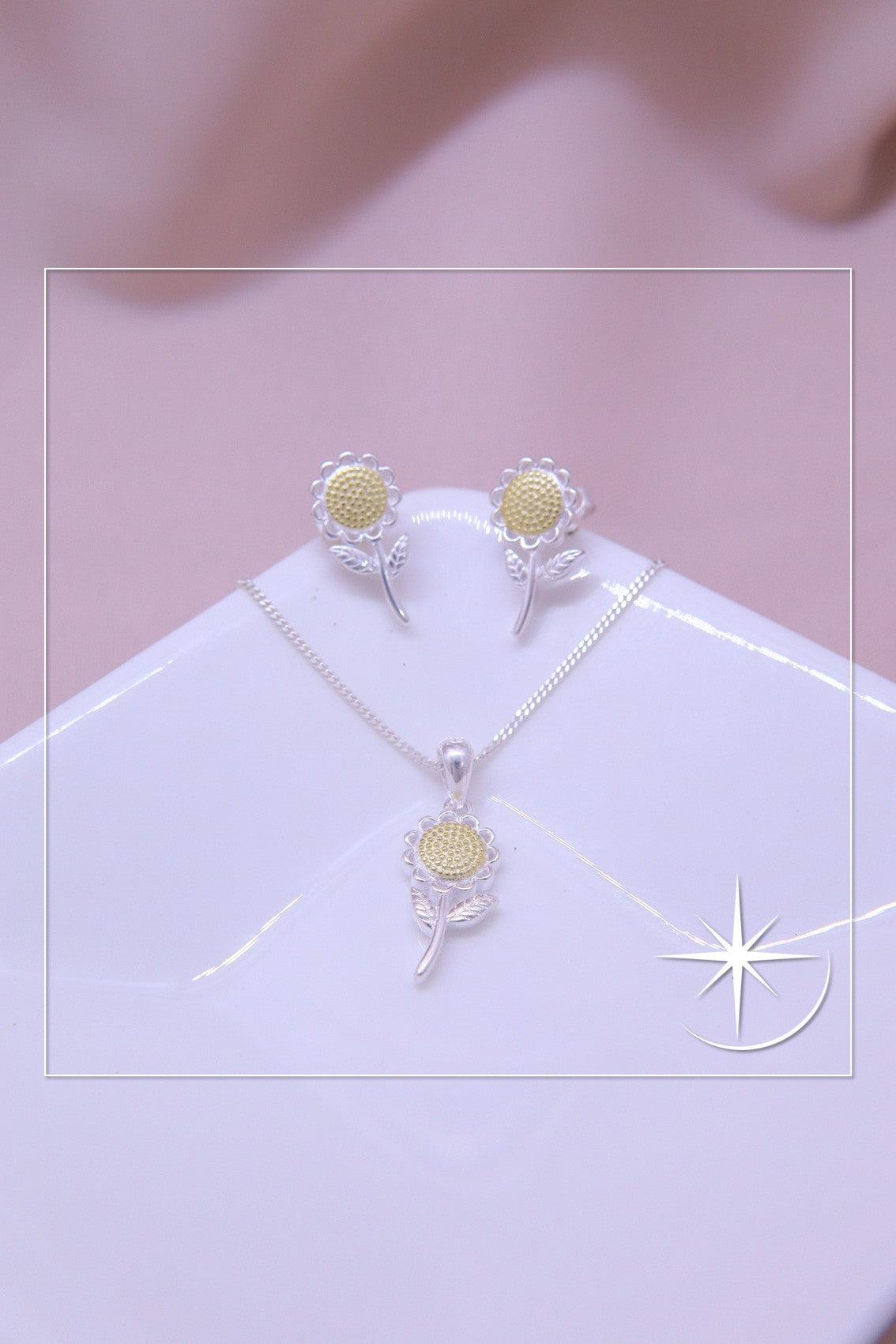 CONJUNTO GIRASOL PLATA LEY 925