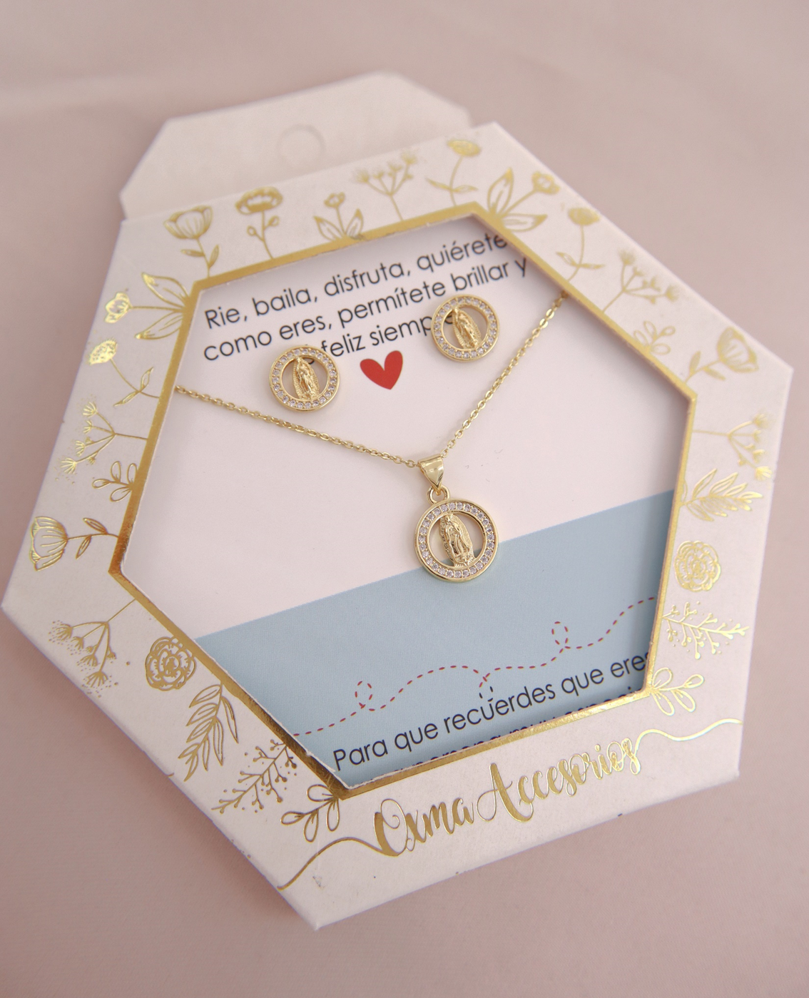 CONJUNTO VIRGEN GUADALUPE DORADA