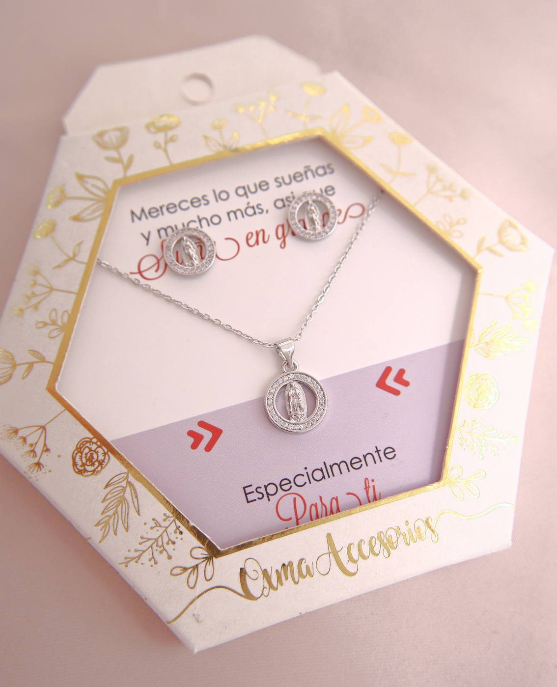 CONJUNTO VIRGEN GUADALUPE PLATEADO