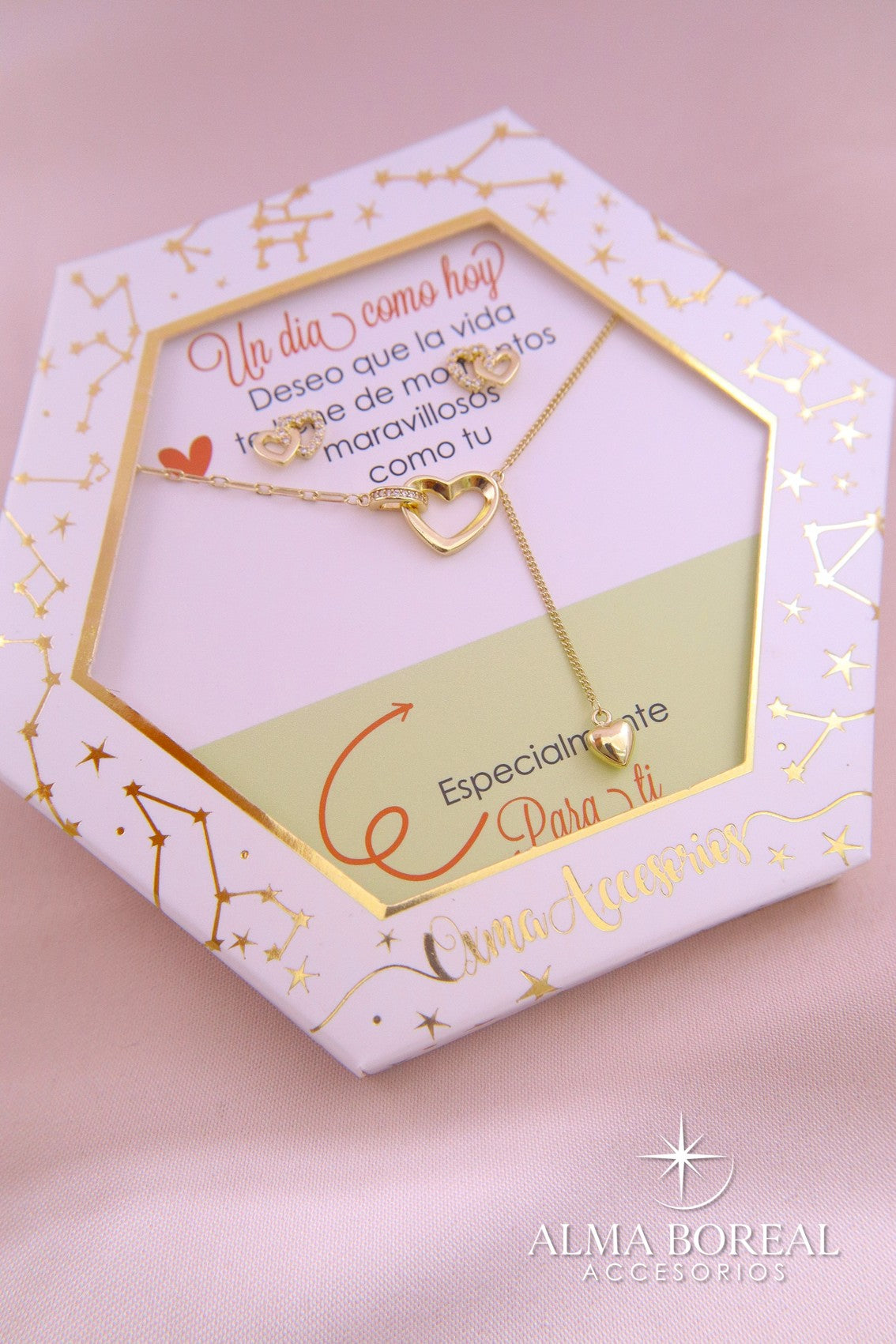 CONJUNTO CORAZONES RODIO