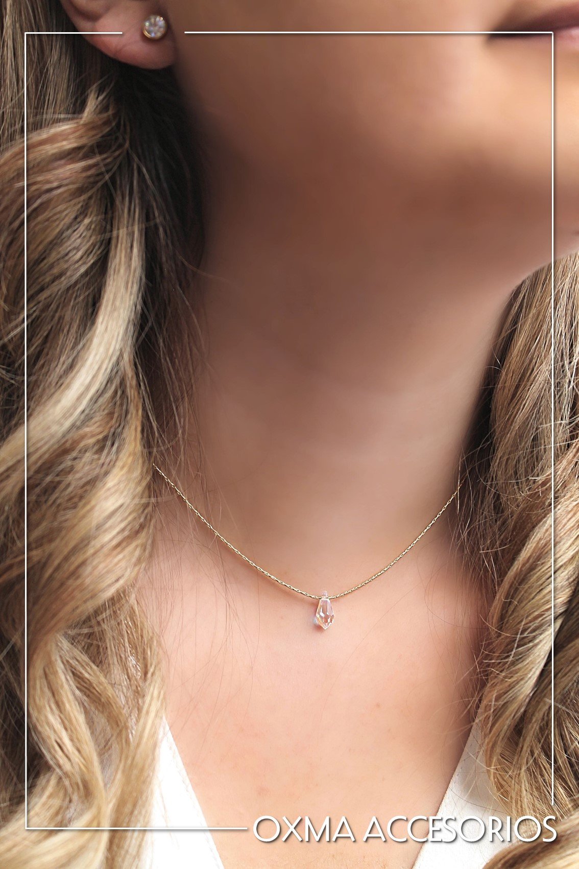 conjunto gota swarovski blanca