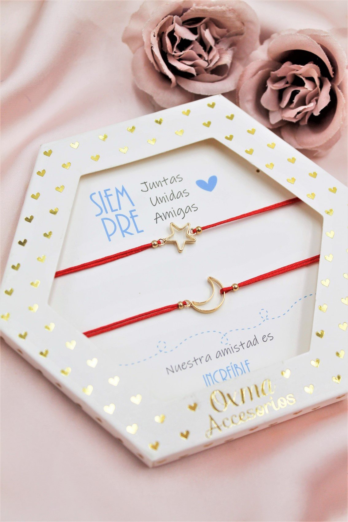 pulseras juntos-luna y estrella