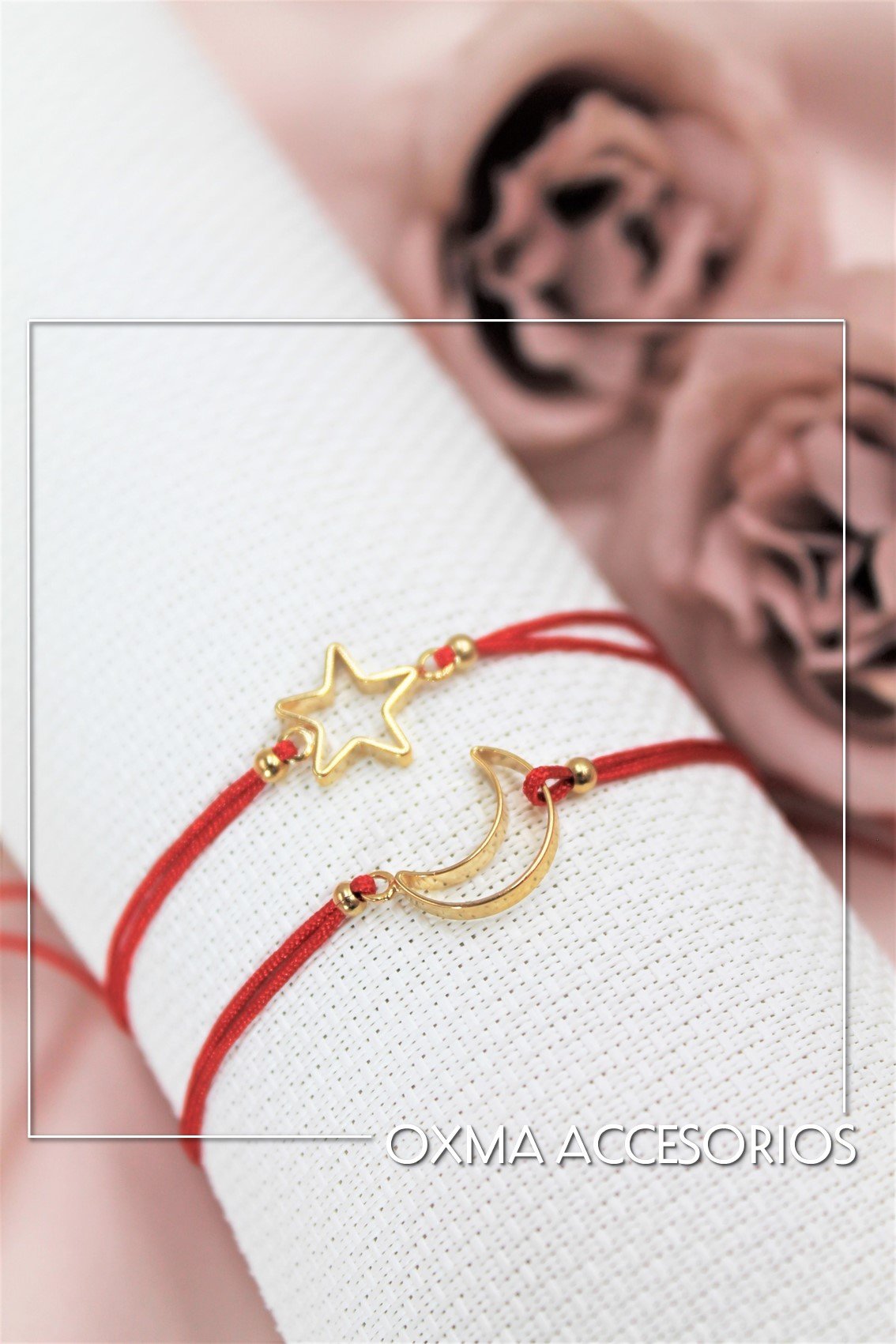 pulseras juntos-luna y estrella