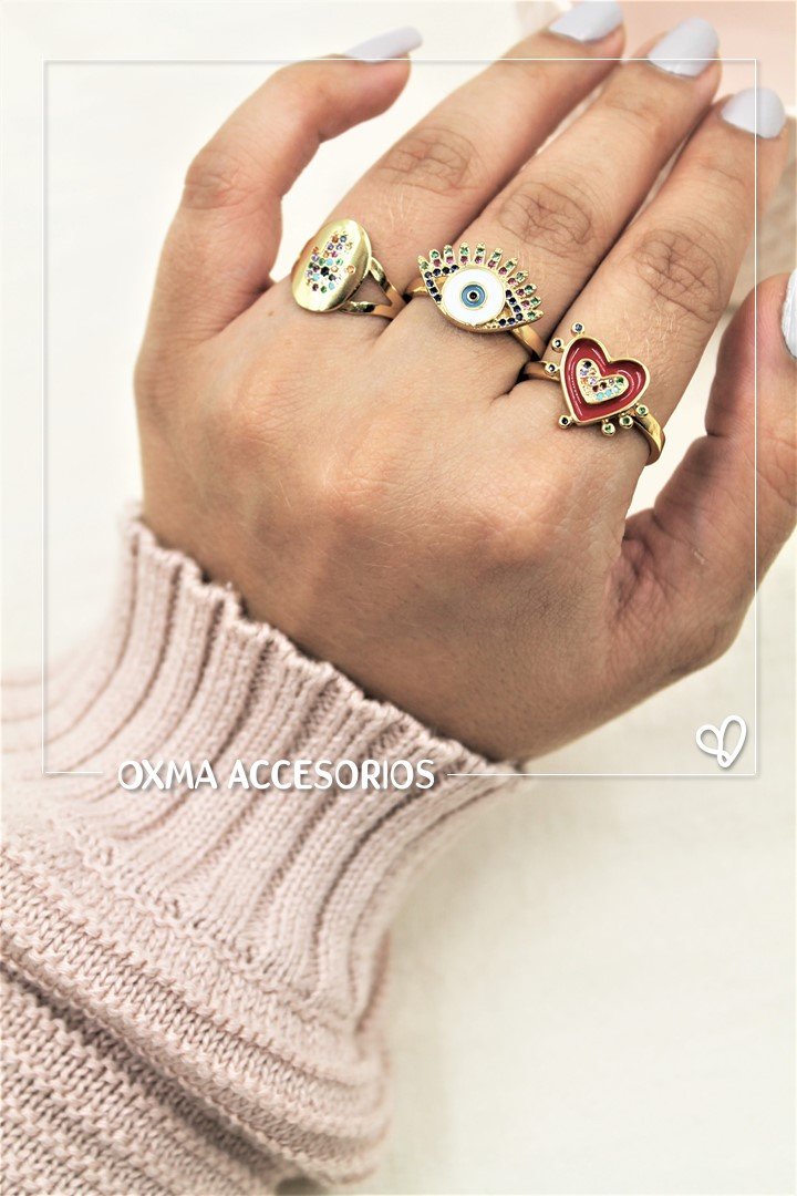 anillo corazon rojo