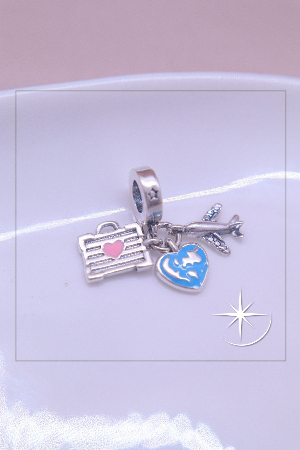 CHARMS CORAZÓN VIAJERO PLATA LEY 925