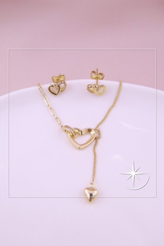 CONJUNTO CORAZONES RODIO