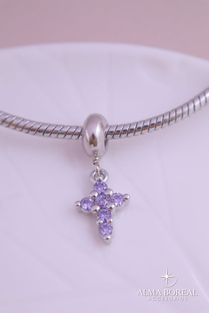 CHARMS CRUZ LAVANDA RODIO