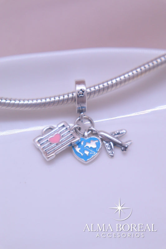 CHARMS CORAZÓN VIAJERO PLATA LEY 925