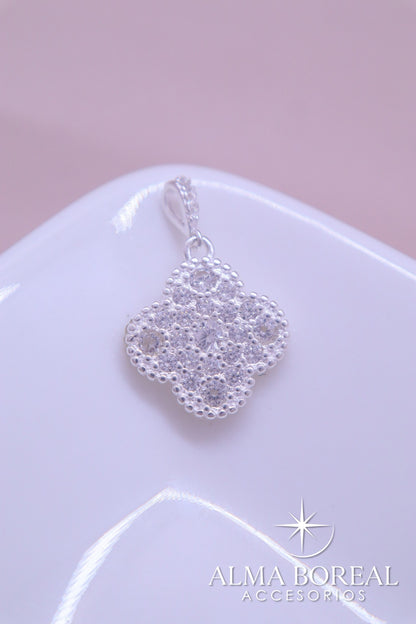 DIJE FLOR Y SUERTE PLATA LEY 925