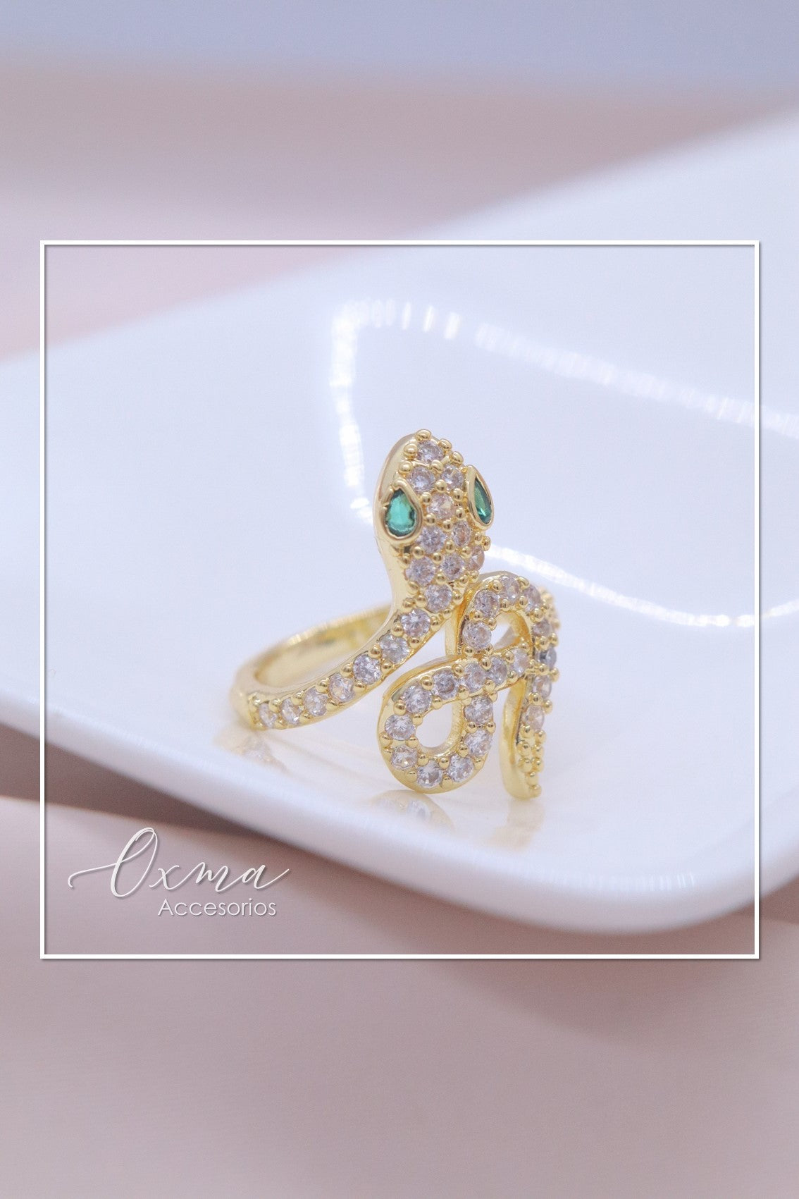 ANILLO SERPIENTE CON CIRCONES