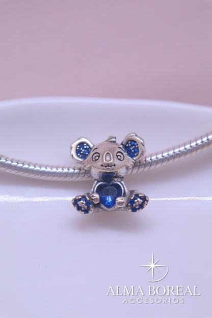 CHARMS KOALA AZUL PLATA LEY 925