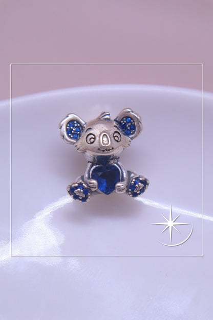 CHARMS KOALA AZUL PLATA LEY 925