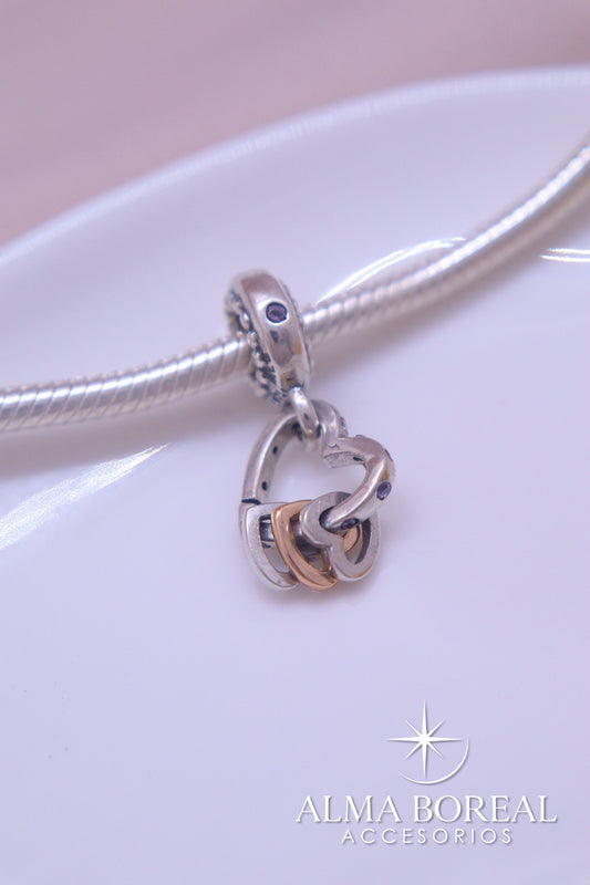 CHARMS NUDOS DEL CORAZÓN PLATA LEY 925