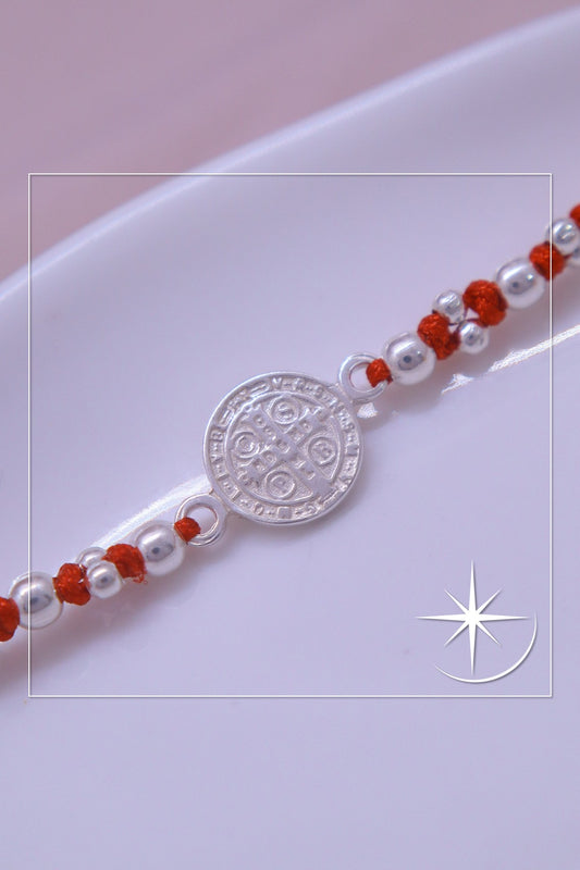 PULSERA SAN BENITO PROTECCION PLATA LEY 925