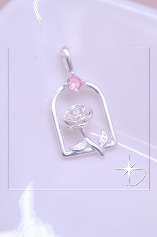 DIJE ROSA ENCANTADA PLATA LEY 925