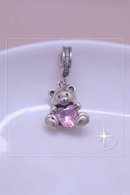 CHARMS OSITO ROSADO PLATA LEY 925